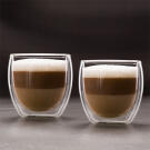 Duplafalú cappuccino üveg csésze - 250 ml - 2 db/doboz