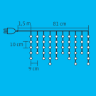 Jégcsap fényfüggöny - 50 LED